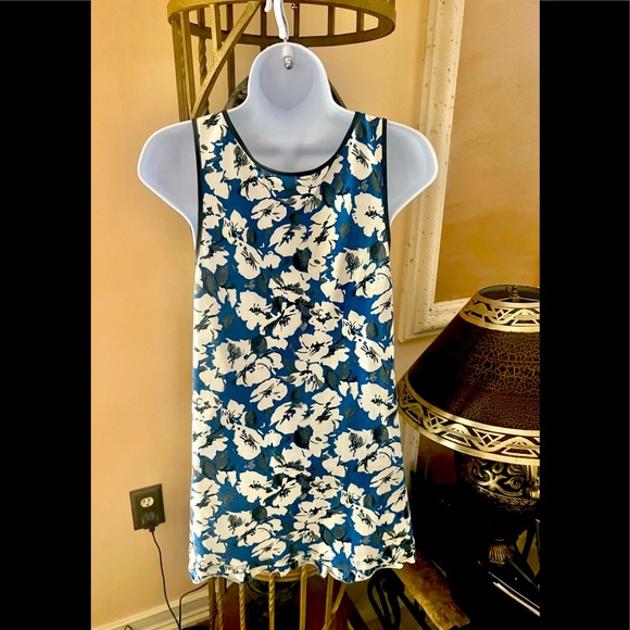American Eagle Outfitters Flower Print with side Ribbon Bow Pleated Tank Top - Picture 6 of 11